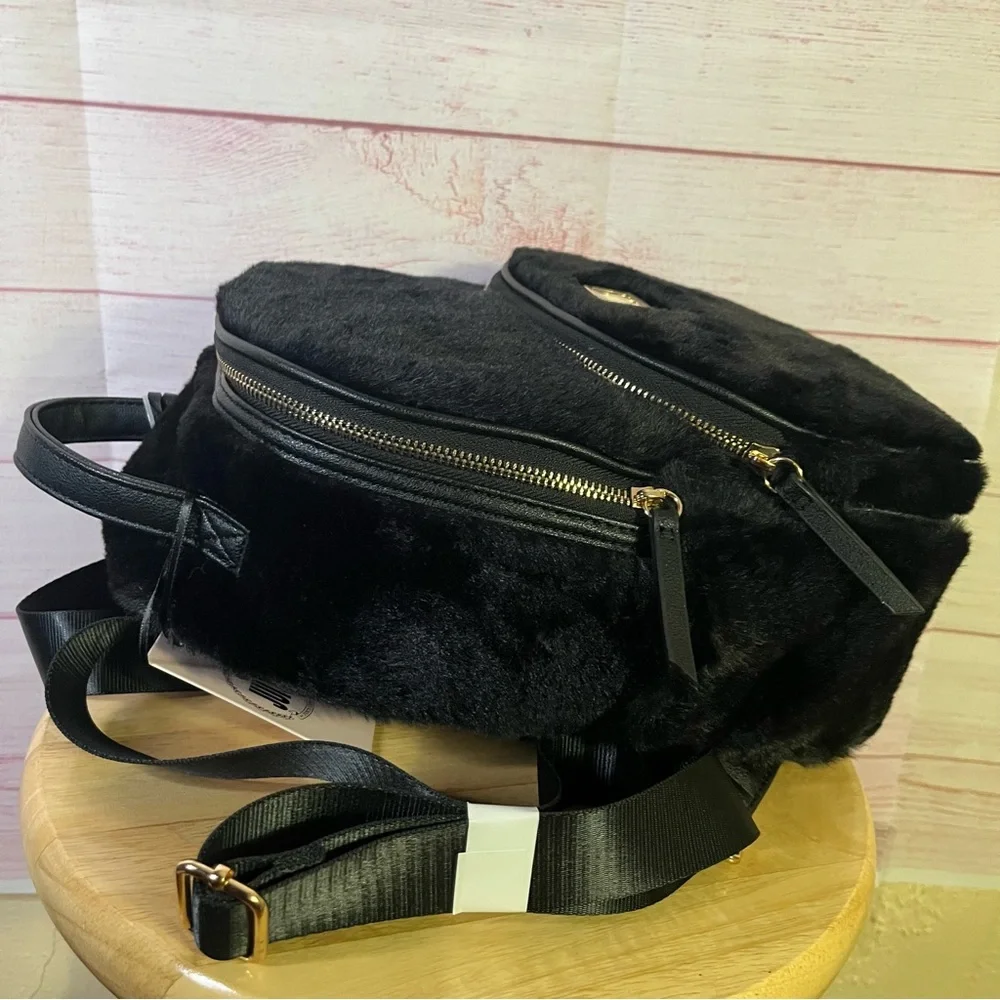 Juicy Couture NWT‎ Faux Fur Black BackPack